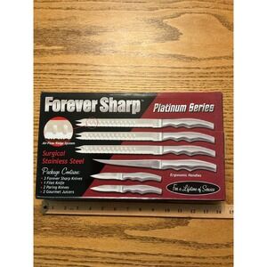 Forever Sharp Platinum Series 8 Piece Surgical Stainless Steel Knife Set 8722